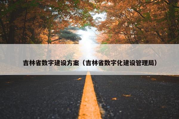 吉林省数字建设方案（吉林省数字化建设管理局）