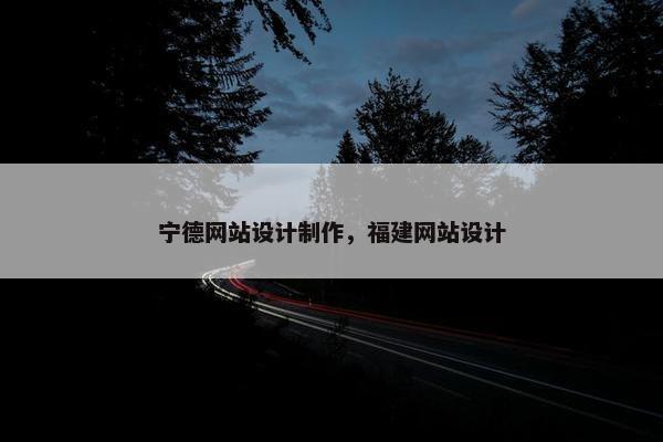 宁德网站设计制作，福建网站设计