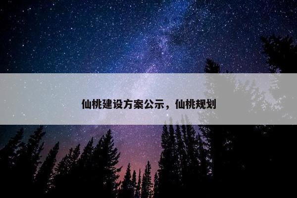 仙桃建设方案公示，仙桃规划