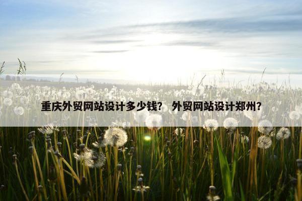 重庆外贸网站设计多少钱？ 外贸网站设计郑州？