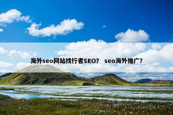 海外seo网站找行者SEO？ seo海外推广？