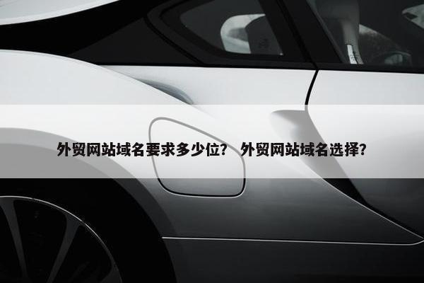 外贸网站域名要求多少位？ 外贸网站域名选择？