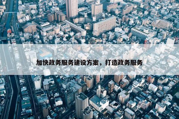 加快政务服务建设方案，打造政务服务