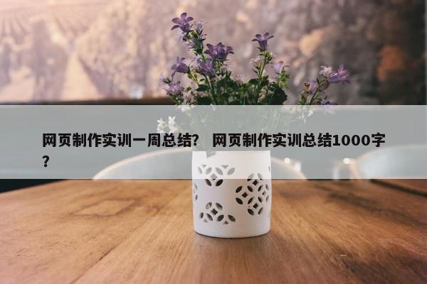 网页制作实训一周总结？ 网页制作实训总结1000字？