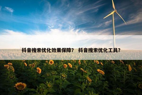 抖音搜索优化效果保障？ 抖音搜索优化工具？