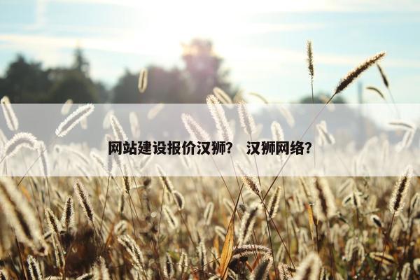 网站建设报价汉狮？ 汉狮网络？