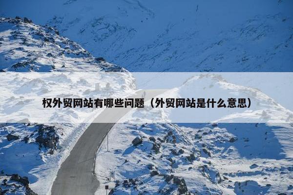 权外贸网站有哪些问题（外贸网站是什么意思）
