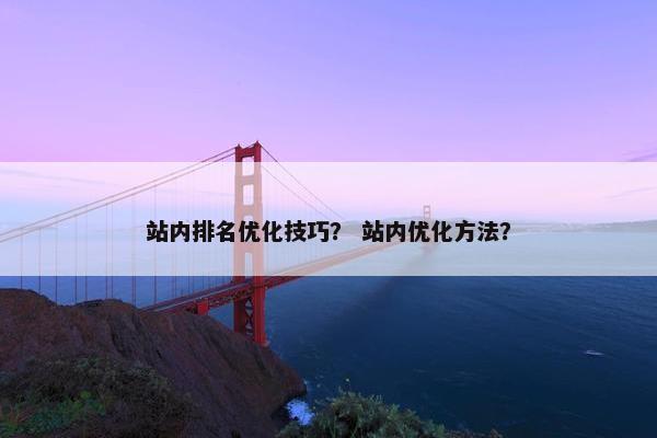 站内排名优化技巧？ 站内优化方法？