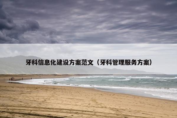 牙科信息化建设方案范文（牙科管理服务方案）