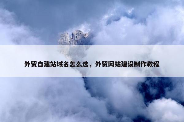 外贸自建站域名怎么选，外贸网站建设制作教程