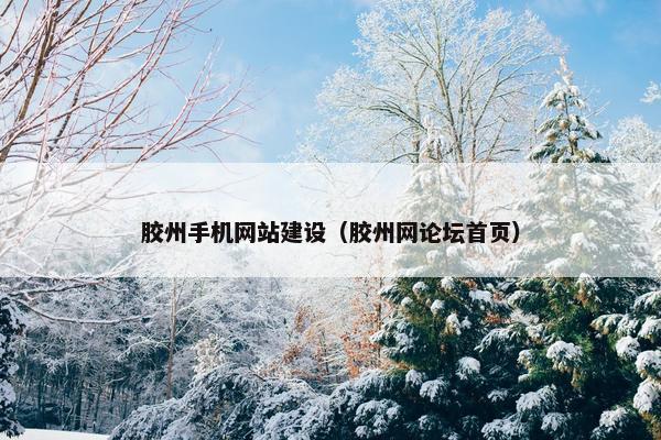 胶州手机网站建设（胶州网论坛首页）