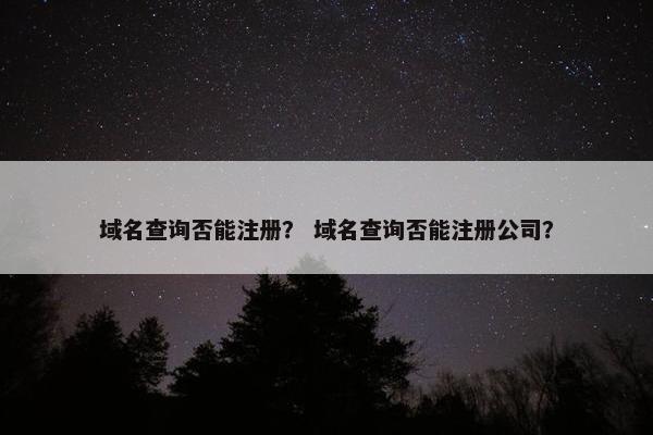 域名查询否能注册？ 域名查询否能注册公司？