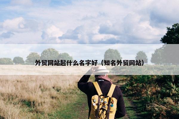 外贸网站起什么名字好（知名外贸网站）