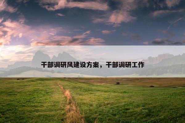 干部调研风建设方案，干部调研工作