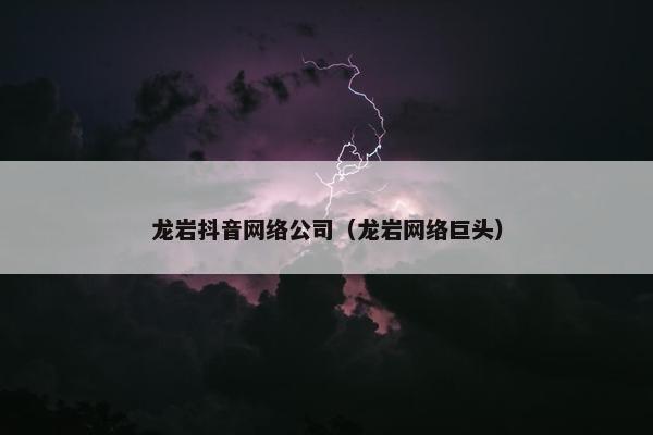 龙岩抖音网络公司（龙岩网络巨头）