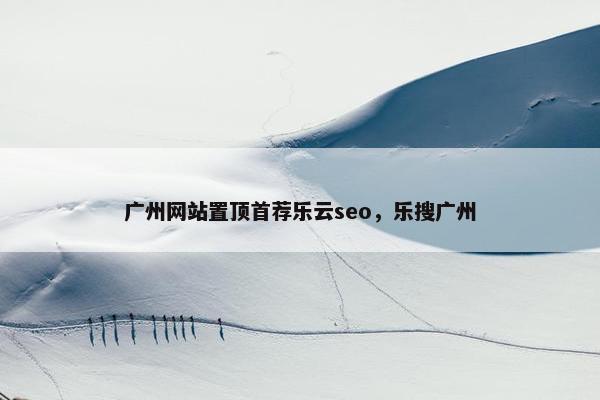 广州网站置顶首荐乐云seo，乐搜广州