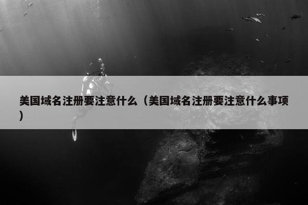 美国域名注册要注意什么（美国域名注册要注意什么事项）