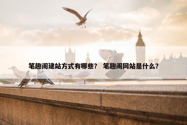 笔趣阁建站方式有哪些？ 笔趣阁网站是什么？
