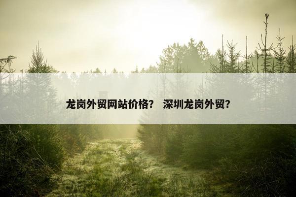 龙岗外贸网站价格？ 深圳龙岗外贸？