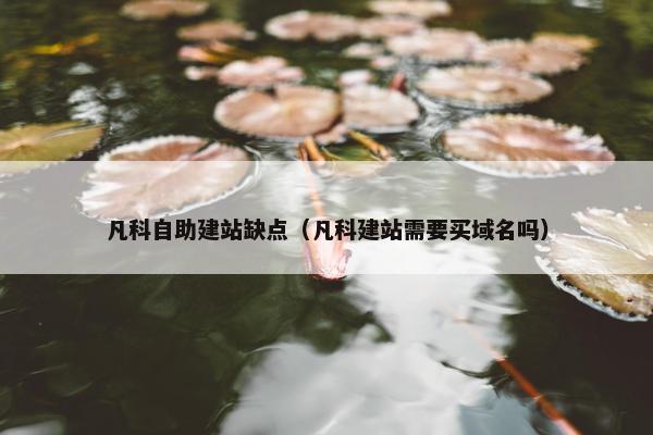 凡科自助建站缺点（凡科建站需要买域名吗）