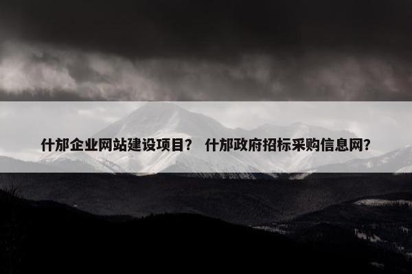 什邡企业网站建设项目？ 什邡政府招标采购信息网？