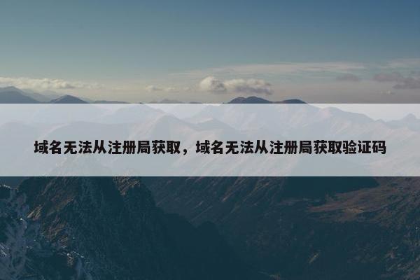 域名无法从注册局获取，域名无法从注册局获取验证码