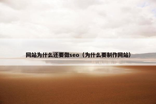 网站为什么还要做seo（为什么要制作网站）
