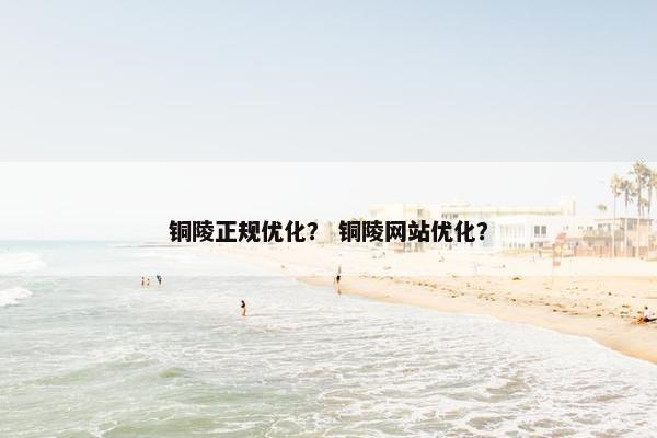 铜陵正规优化？ 铜陵网站优化？