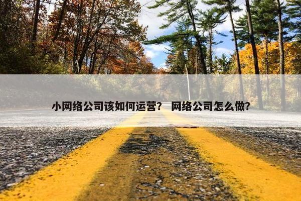 小网络公司该如何运营？ 网络公司怎么做？