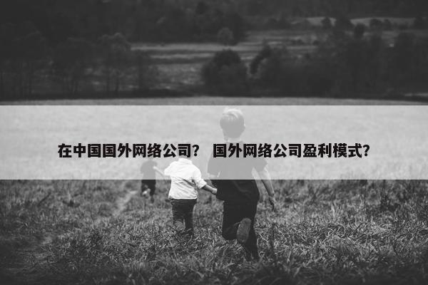 在中国国外网络公司？ 国外网络公司盈利模式？