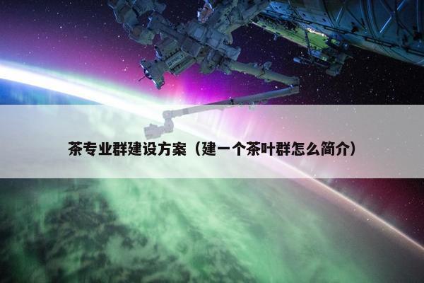 茶专业群建设方案（建一个茶叶群怎么简介）