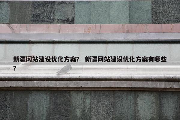 新疆网站建设优化方案？ 新疆网站建设优化方案有哪些？