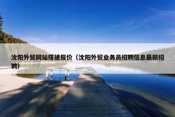 沈阳外贸网站搭建报价（沈阳外贸业务员招聘信息最新招聘）