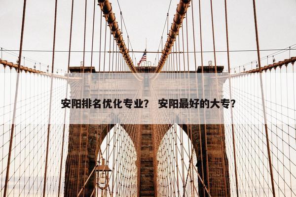 安阳排名优化专业？ 安阳最好的大专？
