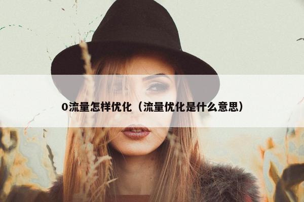 0流量怎样优化（流量优化是什么意思）