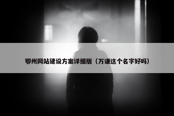 鄂州网站建设方案详细版（万谦这个名字好吗）