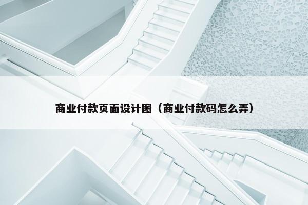 商业付款页面设计图（商业付款码怎么弄）