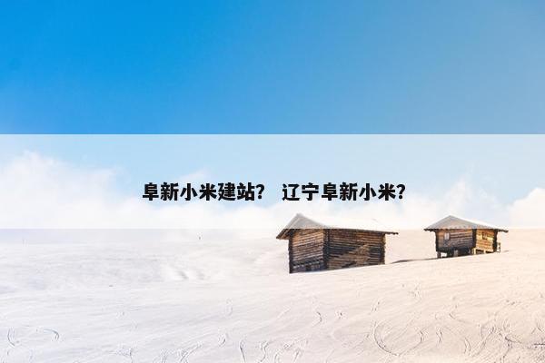 阜新小米建站？ 辽宁阜新小米？
