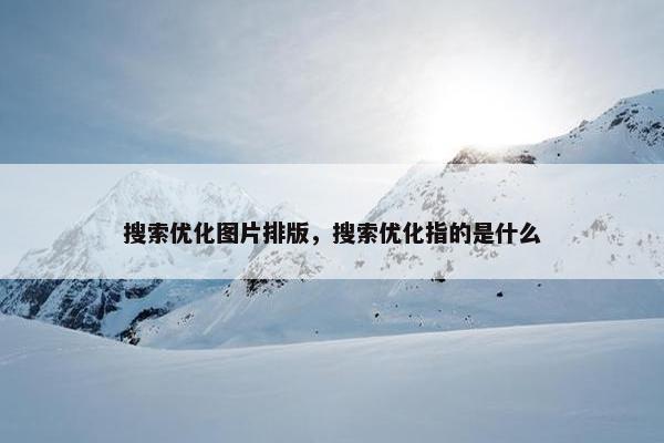 搜索优化图片排版，搜索优化指的是什么