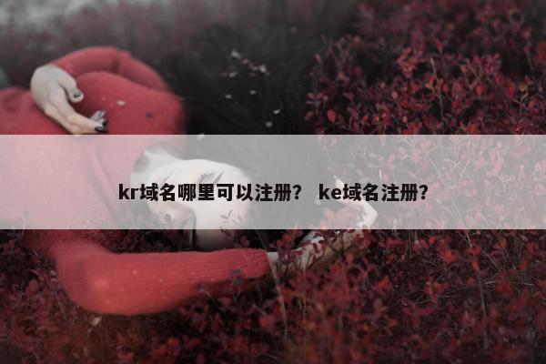 kr域名哪里可以注册？ ke域名注册？