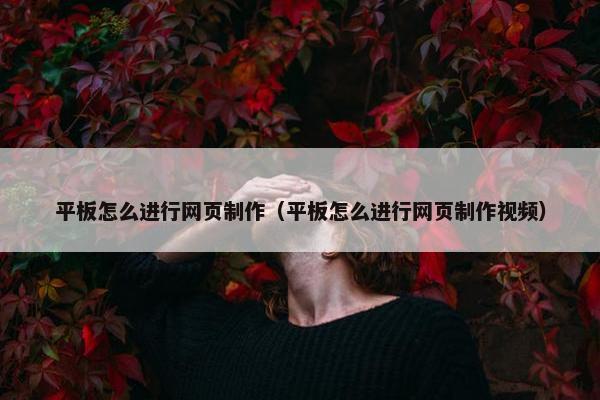 平板怎么进行网页制作（平板怎么进行网页制作视频）