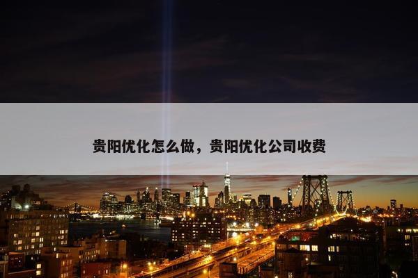 贵阳优化怎么做，贵阳优化公司收费