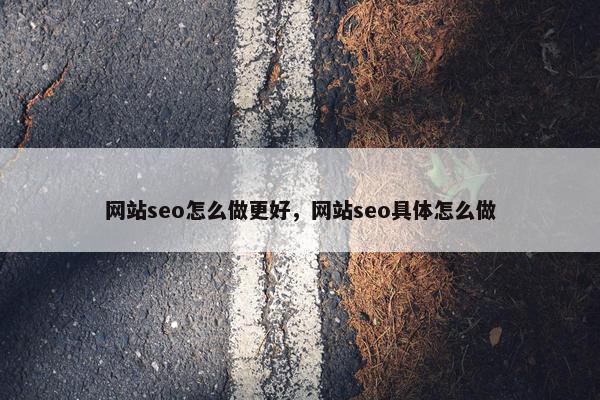 网站seo怎么做更好，网站seo具体怎么做