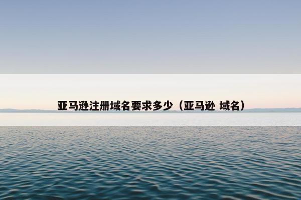 亚马逊注册域名要求多少（亚马逊 域名）