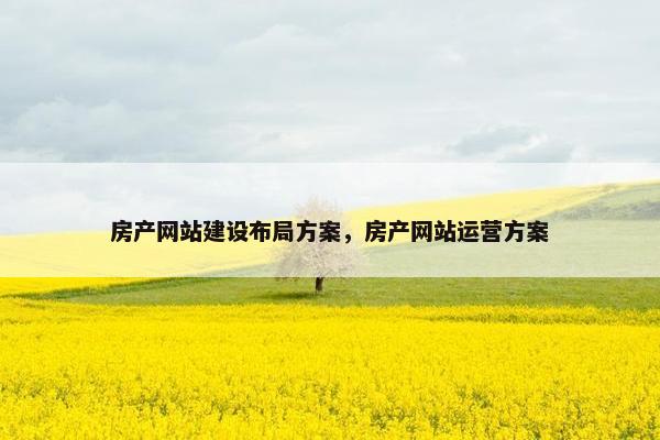 房产网站建设布局方案，房产网站运营方案
