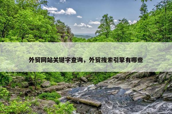 外贸网站关键字查询，外贸搜索引擎有哪些