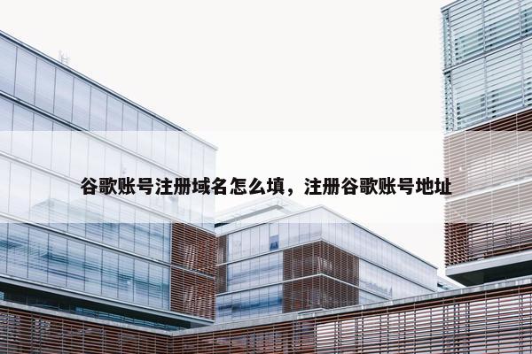 谷歌账号注册域名怎么填，注册谷歌账号地址