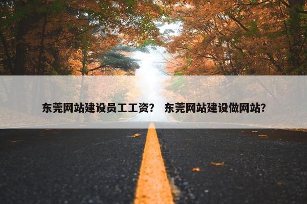 东莞网站建设员工工资？ 东莞网站建设做网站？