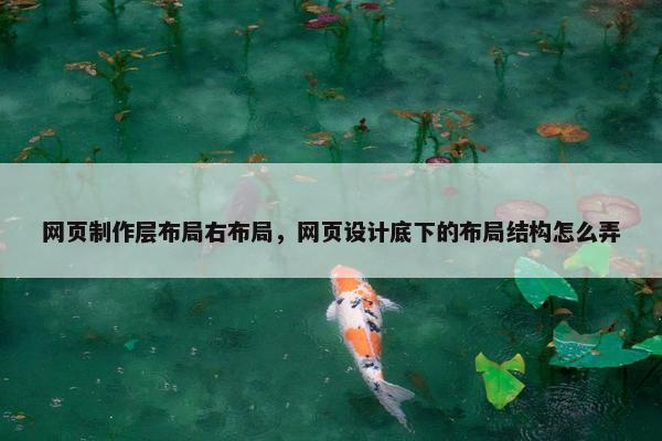 网页制作层布局右布局，网页设计底下的布局结构怎么弄