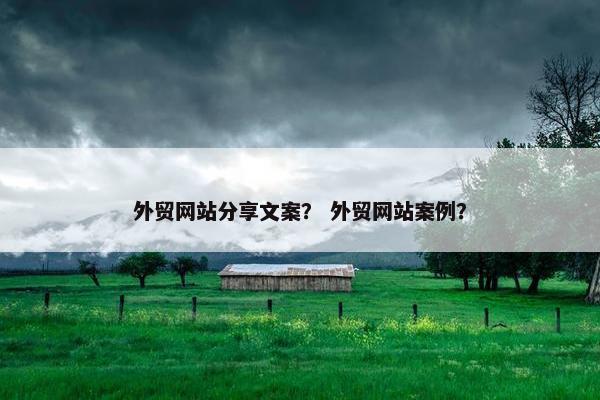 外贸网站分享文案？ 外贸网站案例？